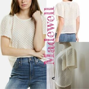 Madewell Women's White Eyelet Blouse